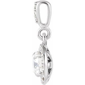 G-H / Polished / 3/8 Ctw Lab-Grown Diamond Halo-Style Pendant