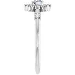 72088 / Ring / Set / 14K White / Lab-Grown Diamond / Round / 4 Mm / Lab-Grown Diamond / Polished / 3/8 Ctw Lab-Grown Diamond Halo-Style Ring