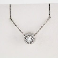 85916 / Necklace / Set / 14K White / Round / Natural Diamond / 4.3Mm :: 1/3 Ctw / Natural Diamond / I1