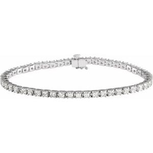653702 / Bracelet / Set / 14K White / Round / Lab-Grown Diamond / 2.8Mm :: 4 Ctw / Si