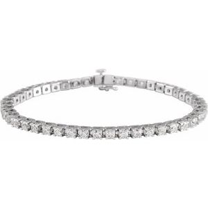 653702 / Bracelet / Set / 14K White / Round / Lab-Grown Diamond / 3.1Mm :: 5 Ctw / Si