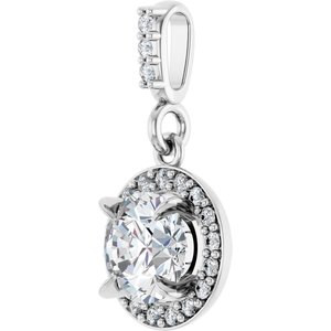 G-H / Polished / 5/8 Ctw Lab-Grown Diamond Halo-Style Pendant