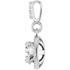 86679 / Pendant / Set / 14K White / Round / Lab-Grown Diamond / 5.5Mm :: 5/8 Ctw / Lab-Grown Diamond / Si1-Si2