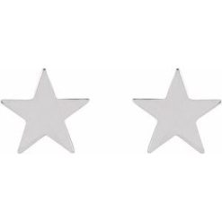 86457 / Earring / 14K White / 6.2 Mm / Pair / Tension Back Included / 6 Mm / Polished / Star Earrings With Press Fit Closure