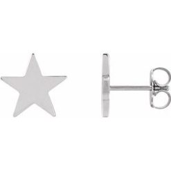 86457 / Earring / Sterling Silver / 6.2 Mm / Pair / Friction Backs Included / .37 In / Polished / Star Earrings With Backs