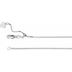 Ch981 / 14K White / Box / .85 Mm / 16-22 In / Lobster Clasp / Polished / Adjustable Box Chain