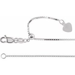 Ch981 / 14K White / Box / .85 Mm / 16-22 In / Lobster Clasp / Polished / Adjustable Box Chain