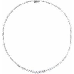 689141 / Necklace / Set / 14K White / Round / Lab-Grown Diamond / 5.25Mm :: 9 1/2 Ctw / Si1-Si2