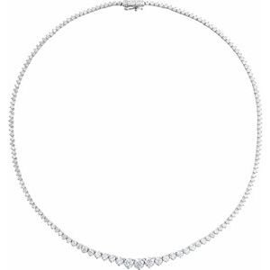 689141 / Necklace / Set / 14K White / Round / Lab-Grown Diamond / 5.25Mm :: 9 1/2 Ctw / Si1-Si2