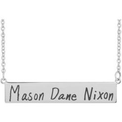 85778 / Necklace / Sterling Silver / 34 X 6 Mm / 16 In / Polished / Be Posh Engravable Rectangle Necklace