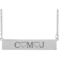 85778 / Necklace / Sterling Silver / 34 X 6 Mm / 16 In / Polished / Be Posh Engravable Rectangle Necklace