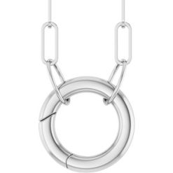 88629 / Necklace / Sterling Silver / 12 X 12 Mm / 18 In / Polished / Circle Charm Necklace