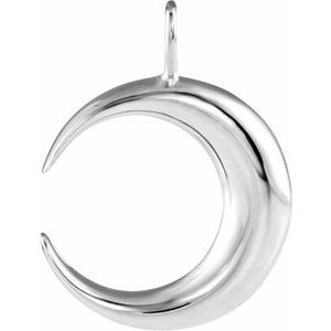 86693 / Pendant / Sterling Silver / 19.5 X 15 Mm / Polished / Crescent Moon Pendant