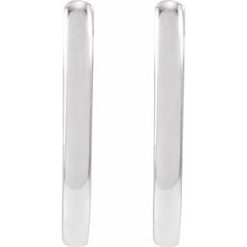 88098 / Earring / Sterling Silver / 14 X 10 Mm / 1.6 Mm / Pair / Hinged / Polished / Elongated Oval Huggie Earrings