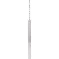 87619 / Necklace / Sterling Silver / 4-Sided / 35 X 2.5 Mm / 16-18 In / Polished / Engravable Four-Sided Vertical Bar Necklace