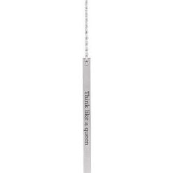 87619 / Necklace / Sterling Silver / 4-Sided / 35 X 2.5 Mm / 16-18 In / Polished / Engravable Four-Sided Vertical Bar Necklace