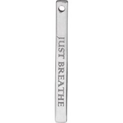 87619 / Pendant / Sterling Silver / 4-Sided / 35 X 2.5 Mm / Polished / Engravable Four-Sided Vertical Bar Slide Pendant