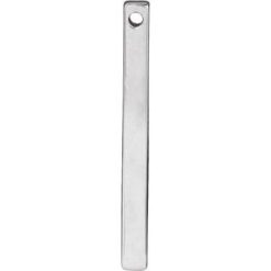 87619 / Pendant / Sterling Silver / 4-Sided / 35 X 2.5 Mm / Polished / Engravable Four-Sided Vertical Bar Slide Pendant