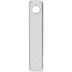 87619 / Pendant / Sterling Silver / 4-Sided / 12 X 2.5 Mm / Polished / Engravable Four-Sided Vertical Bar Slide Pendant