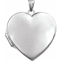 86053 / Pendant / 14K White / Polished / Heart Locket