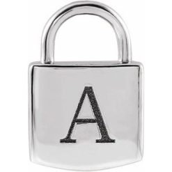87184 / Pendant / Sterling Silver / 12.02 X 8 Mm / Polished / Engravable Lock Pendant