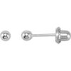 21505 / 14K White Gold-Plated 14K Yellow Gold / 3 Mm / Pair / Piercing Backs Included / Polished / Inverness Ball Stud Piercing Earrings