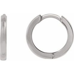 87384 / Earring / Sterling Silver / 10 Mm / 1.65 Mm / Pair / Hinged / Polished / Hinged Hoop Earrings