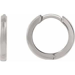 87384 / Earring / Sterling Silver / 10 Mm / 1.65 Mm / Pair / Hinged / Polished / Hinged Hoop Earrings