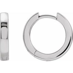 20172 / Earring / Sterling Silver / 16 Mm / 2.5 Mm / Pair / Hinged / Polished / Hinged Hoop Earrings