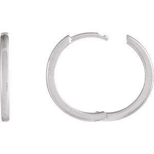 87384 / Earring / Sterling Silver / 18 Mm / 1.65 Mm / Each / Hinged / Polished / Hinged Hoop Earring