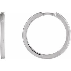 87384 / Earring / Sterling Silver / 18 Mm / 1.65 Mm / Each / Hinged / Polished / Hinged Hoop Earring