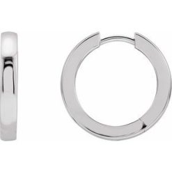 20172 / Earring / Sterling Silver / 18 Mm / 2.75 Mm / Pair / Hinged / Polished / Hinged Hoop Earrings