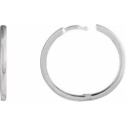 87384 / Earring / Sterling Silver / 20 Mm / 1.65 Mm / Each / Hinged / Polished / Hinged Hoop Earring