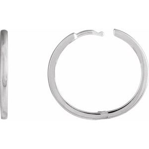 87384 / Earring / Sterling Silver / 20 Mm / 1.65 Mm / Each / Hinged / Polished / Hinged Hoop Earring