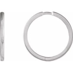87384 / Earring / Sterling Silver / 20 Mm / 1.65 Mm / Each / Hinged / Polished / Hinged Hoop Earring