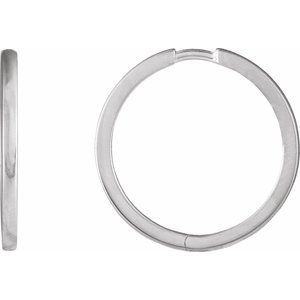 87384 / Earring / Sterling Silver / 20 Mm / 1.65 Mm / Each / Hinged / Polished / Hinged Hoop Earring