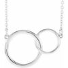86742 / Necklace / 14K White / 25.9 X 16.61 Mm / 16-18 In / Polished / Interlocking Circle Necklace