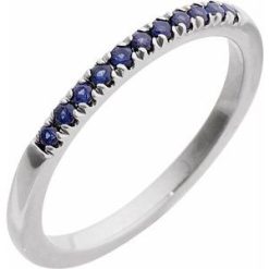 689237 / Ring / Set / Sterling Silver / Natural Blue Sapphire / Round / 1.5 Mm / Polished / Natural Blue Sapphire Stackable Ring