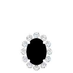 85654 / Pendant / Set / 14K White / Oval / Natural Mozambique Garnet / 8 X 6Mm :: 1/3 Ctw / Natural Diamond / Polished / Natural Mozambique Garnet And 1/3 Ctw Natural Diamond Pendant