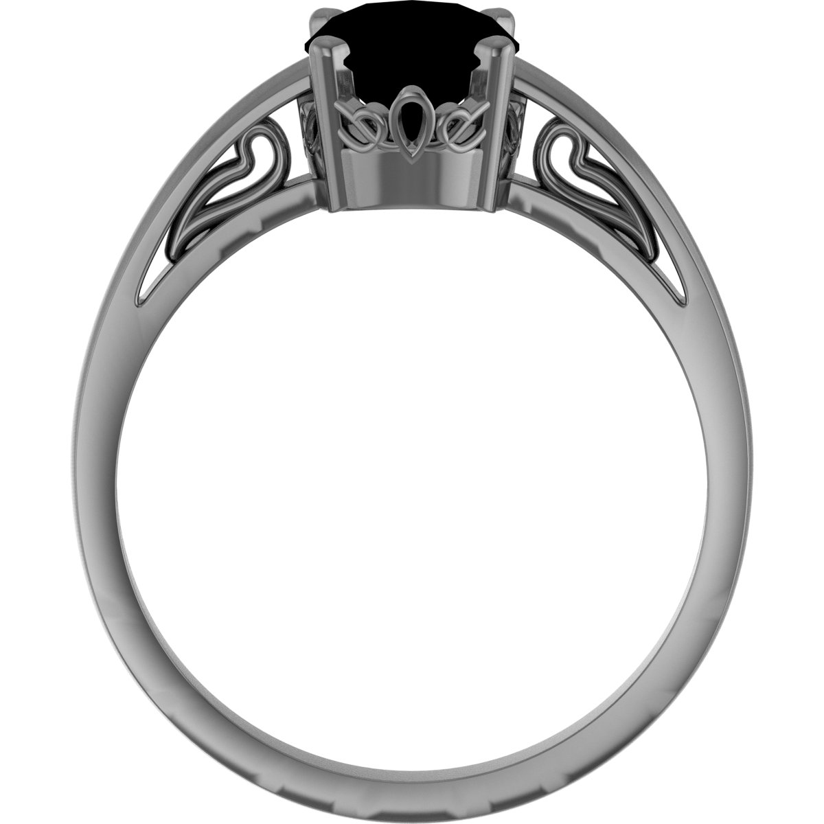 14K White Natural Sky Blue Topaz Ring - Image 2