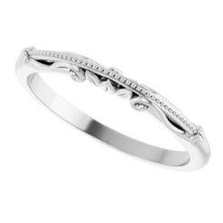123739 / Band / 14K White / Unset / All Shapes / All Sizes / Polished / Sculptural-Inspired Matching Band