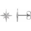 86757 / Earring / Sterling Silver / 9.7 X 9.3 Mm / Pair / Friction Backs Included / Polished / Star Earrings
