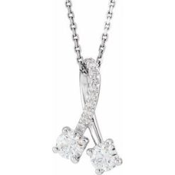 86728 / Necklace / Set / 14K Yellow / Round / Natural Blue Sapphire / 4Mm :: 0.05 Ctw / Natural Diamond / I1