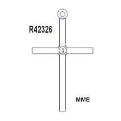 R42326 / Pendant / Set / 14K Yellow / Round / Natural Aquamarine / 1.5 Mm / Polished / Cross Pendant