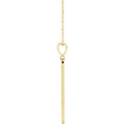G-H / 16-18 In / Polished / .01 Ctw Natural Diamond Moon Phases Bar Pendant