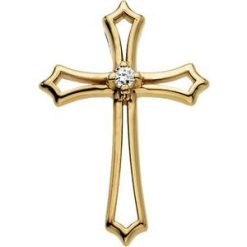 R8292 / Pendant / Set / 14K Yellow / Round / Natural Diamond / 1.5Mm :: 0.015 Ct / Si1