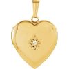 84928 / Pendant / Set / 14K Yellow / 27 X 18.5 Mm / Polished / Natural Diamond Heart Locket