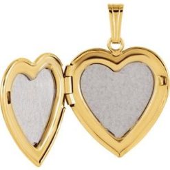 84928 / Pendant / Set / 14K Yellow / 27 X 18.5 Mm / Polished / Natural Diamond Heart Locket