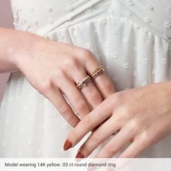 653716 / Ring / Set / 14K White / 8 / Natural Diamond / Round / 2 Mm / Si1