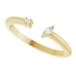 126267 / Ring / Set / 14K Yellow / Natural Diamond / Natural Diamond / Polished / .04 Ctw Natural Diamond Negative Space Ring